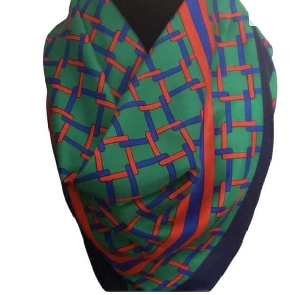 Scarf EUC Women Multi Color Geometric style - Picture 3 of 5